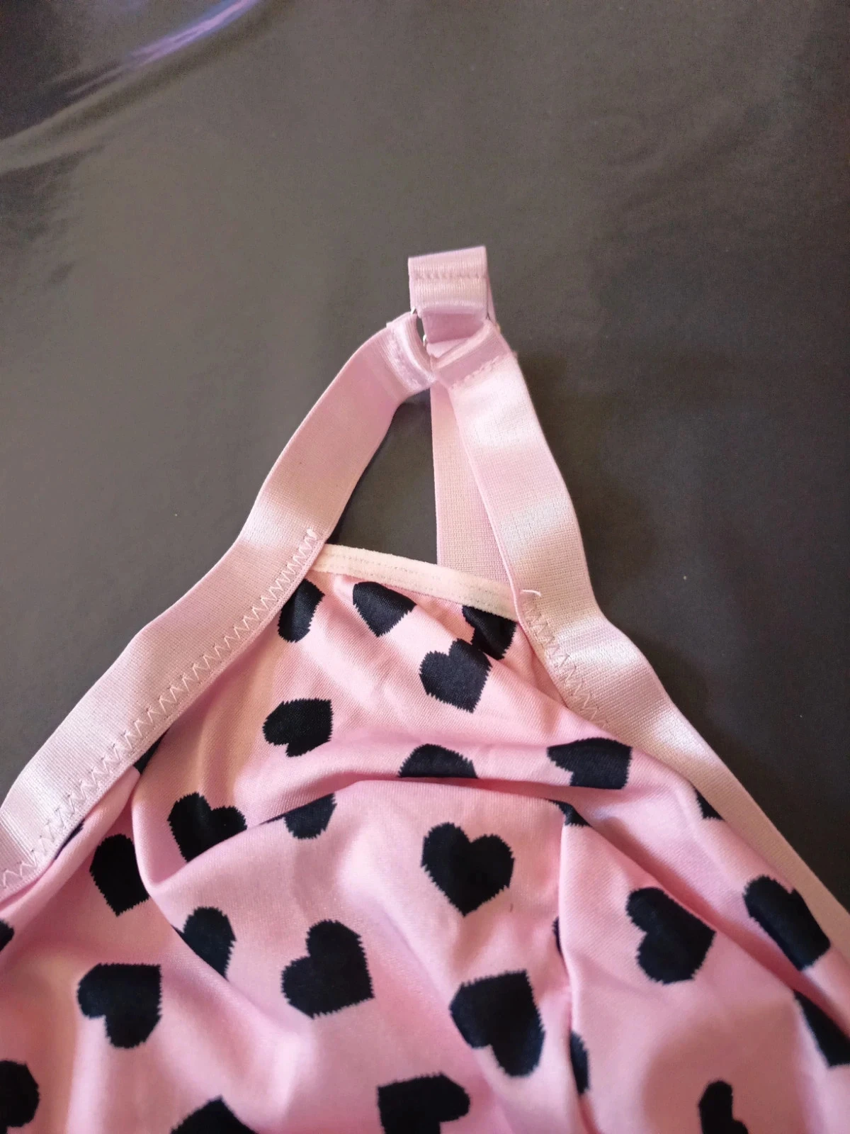 Sutiã de biquíni rosa / corações pretos – photo 4